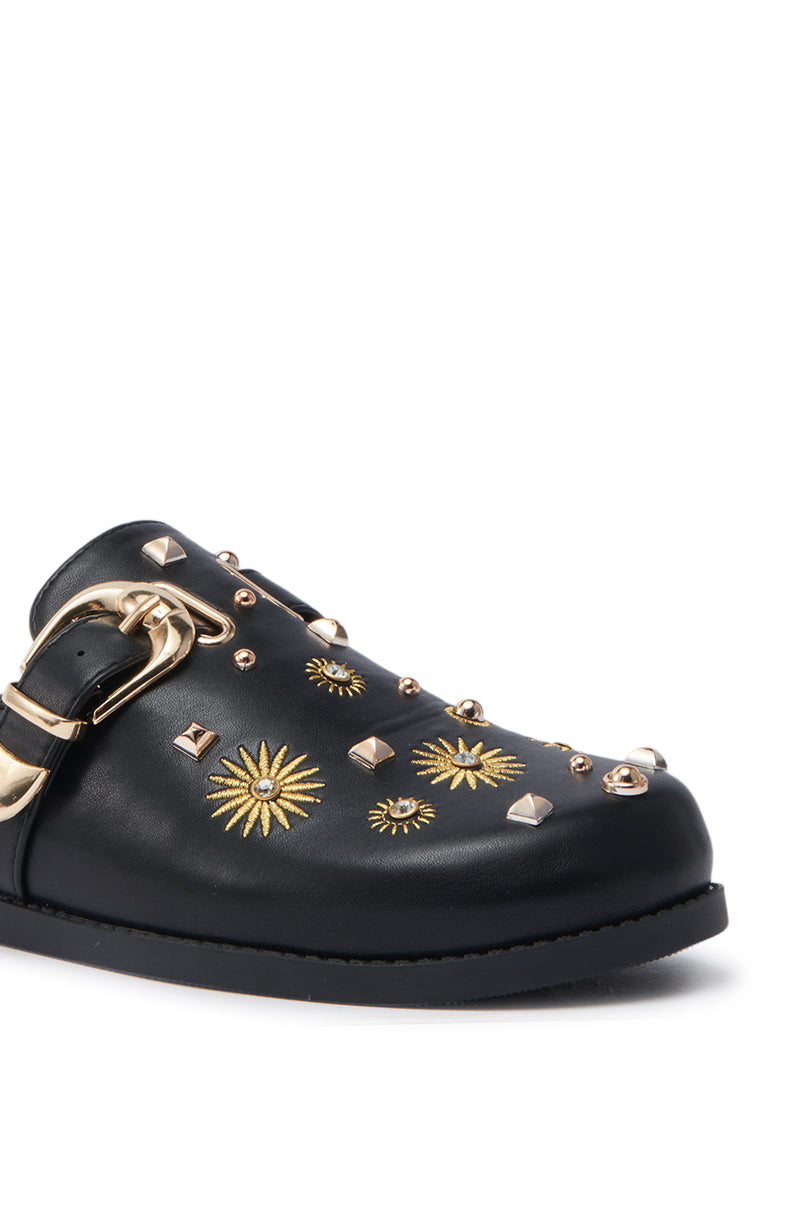 AZALEA WANG TROUVER BLACK GOLD STARBURST FLAT