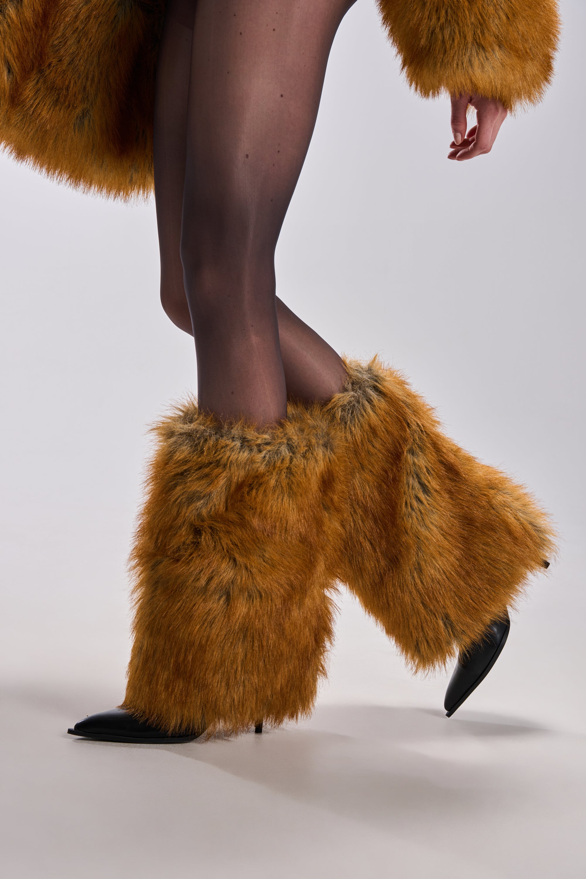 AZALEA WANG EKKEN RED FOX FUR STILETTO BOOT