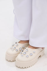 AZALEA WANG HAIN IVORY RHINESTONE FLAT