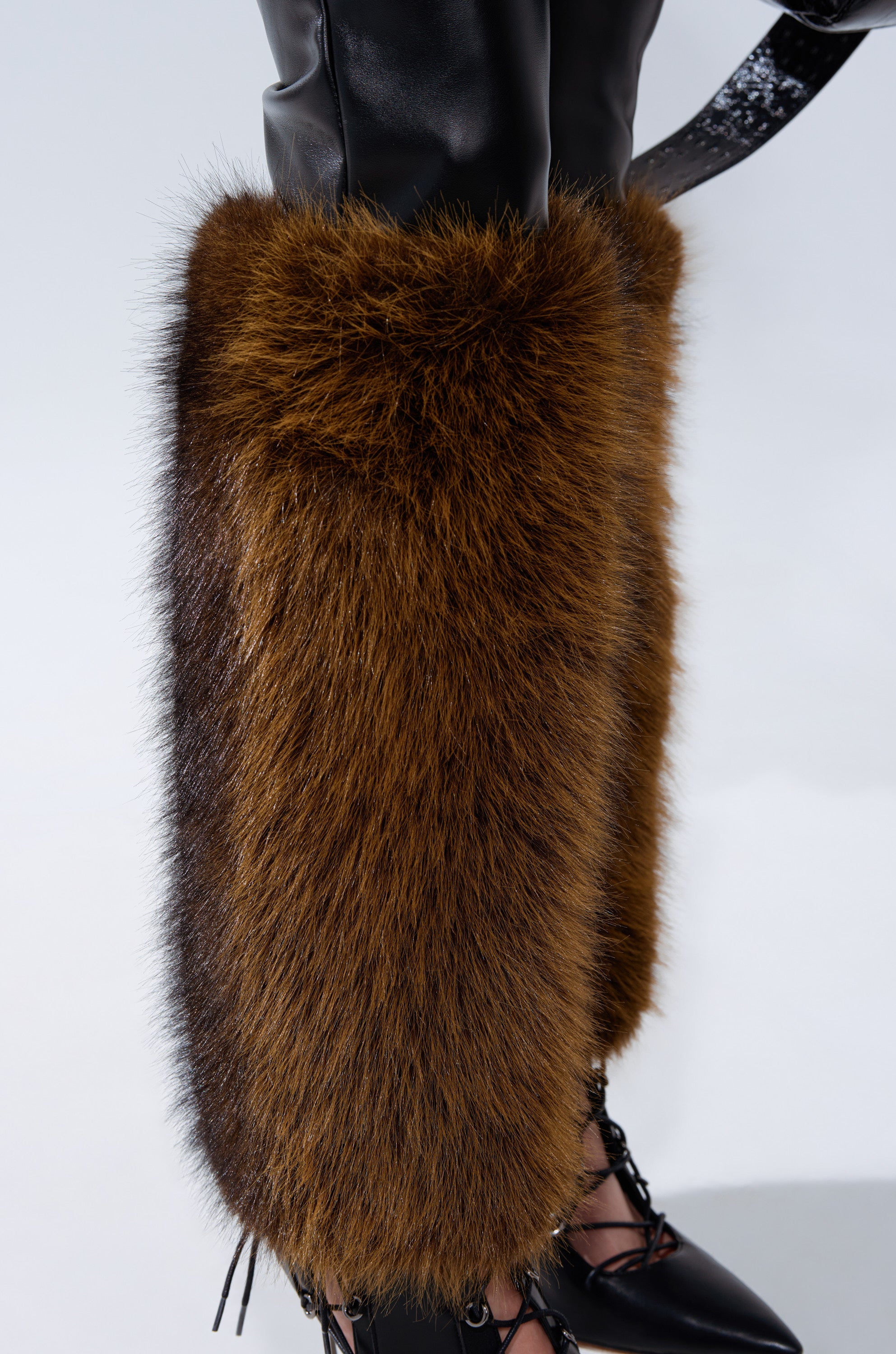 BABY ITS COLD OUTSIDE FAUX LEATHER PANT WITH FUR TRIM
