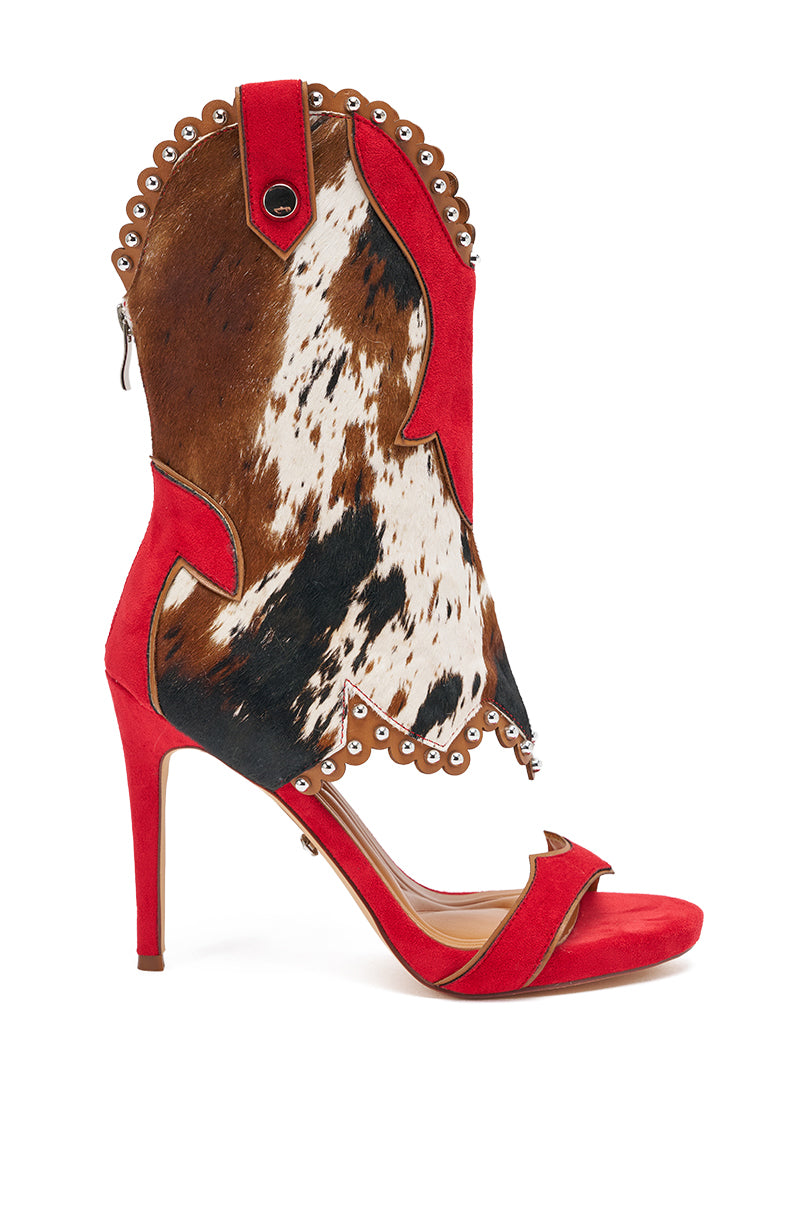 AZALEA WANG TAHLIE COW MULTI WESTERN GLADIATOR SANDAL
