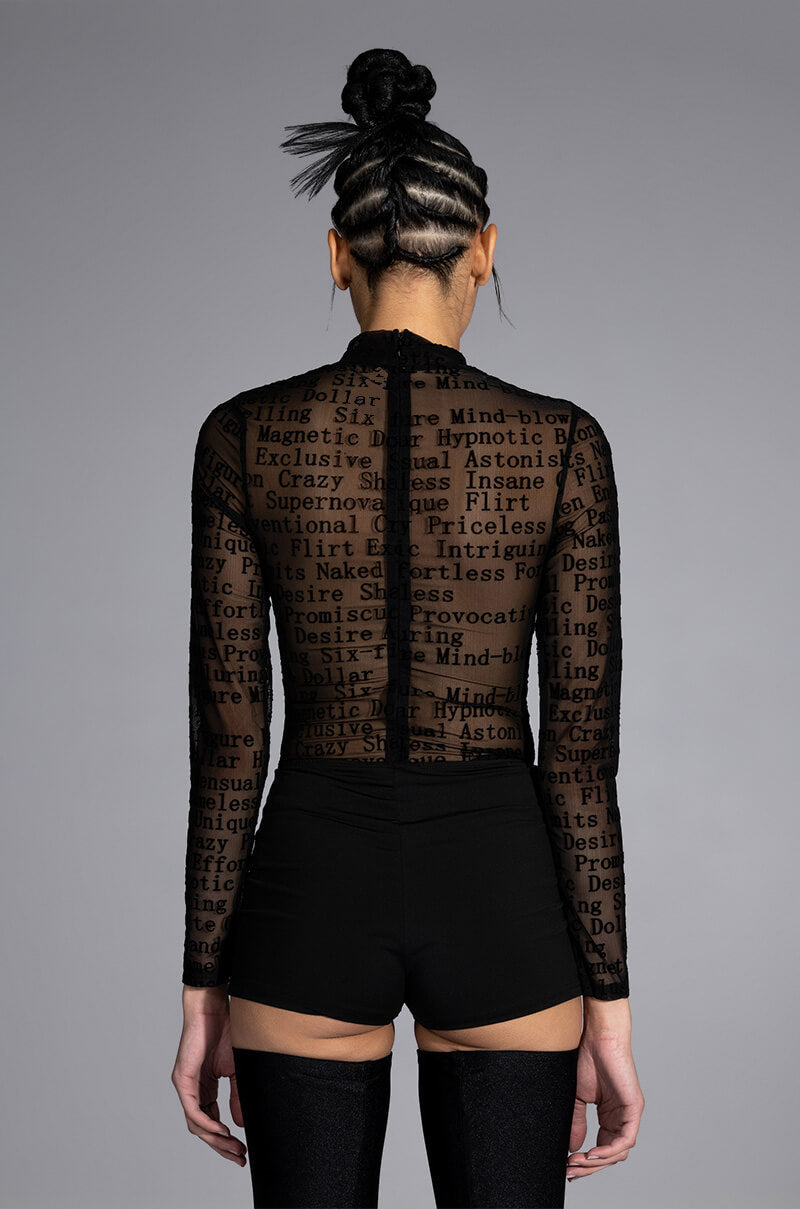 ALL ABOUT ME MESH LONG SLEEVE BODYSUIT