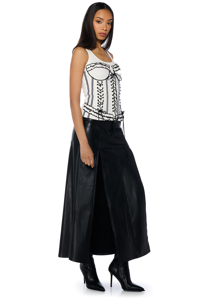 ALYSHIA TIE UP CORSET INSPIRED TANK TOP