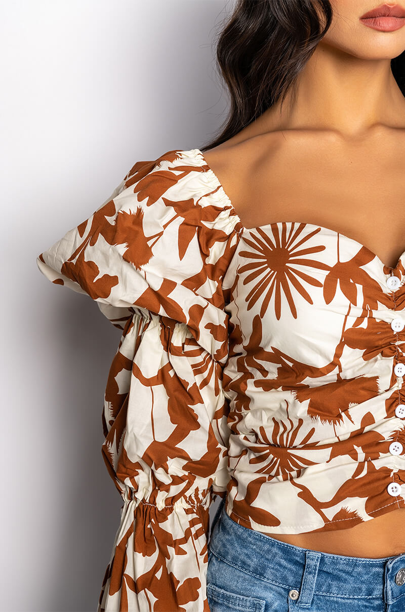 ASTER OFF THE SHOULDER FLORAL BLOUSE