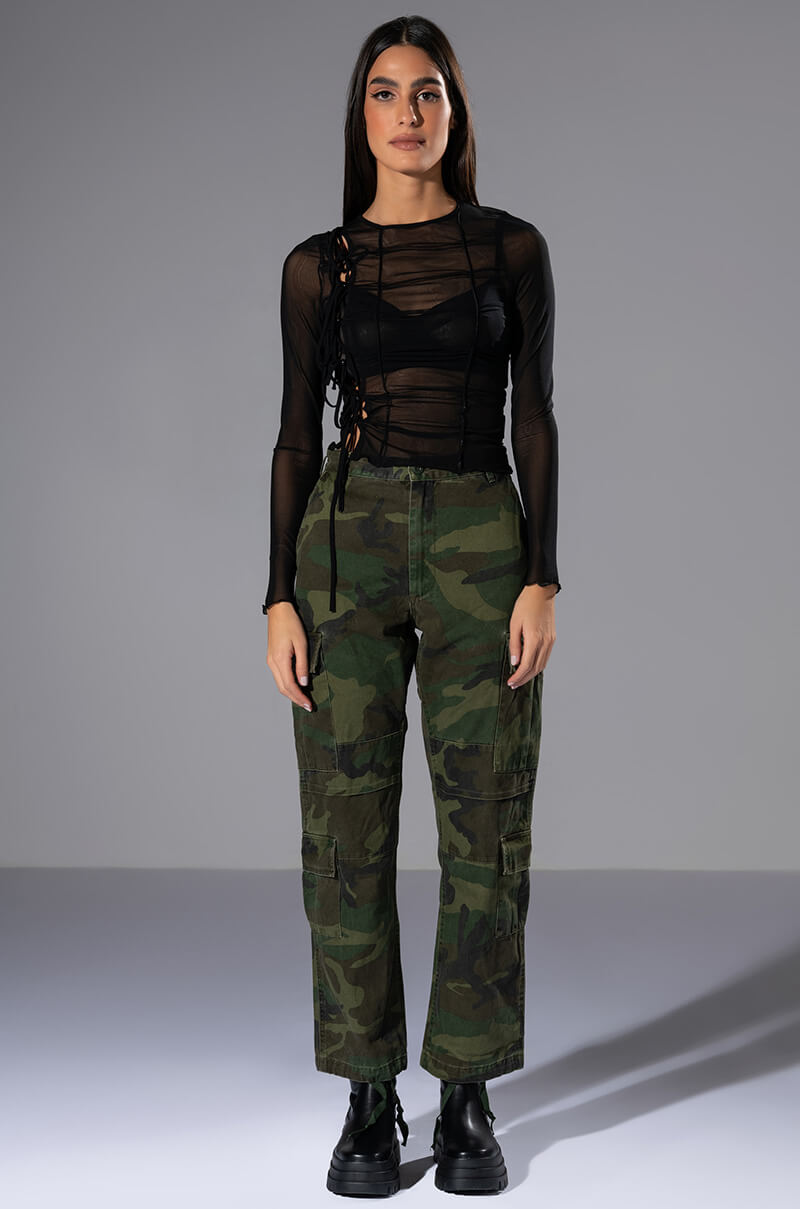 ATTENTION LONG SLEEVE MESH TOP