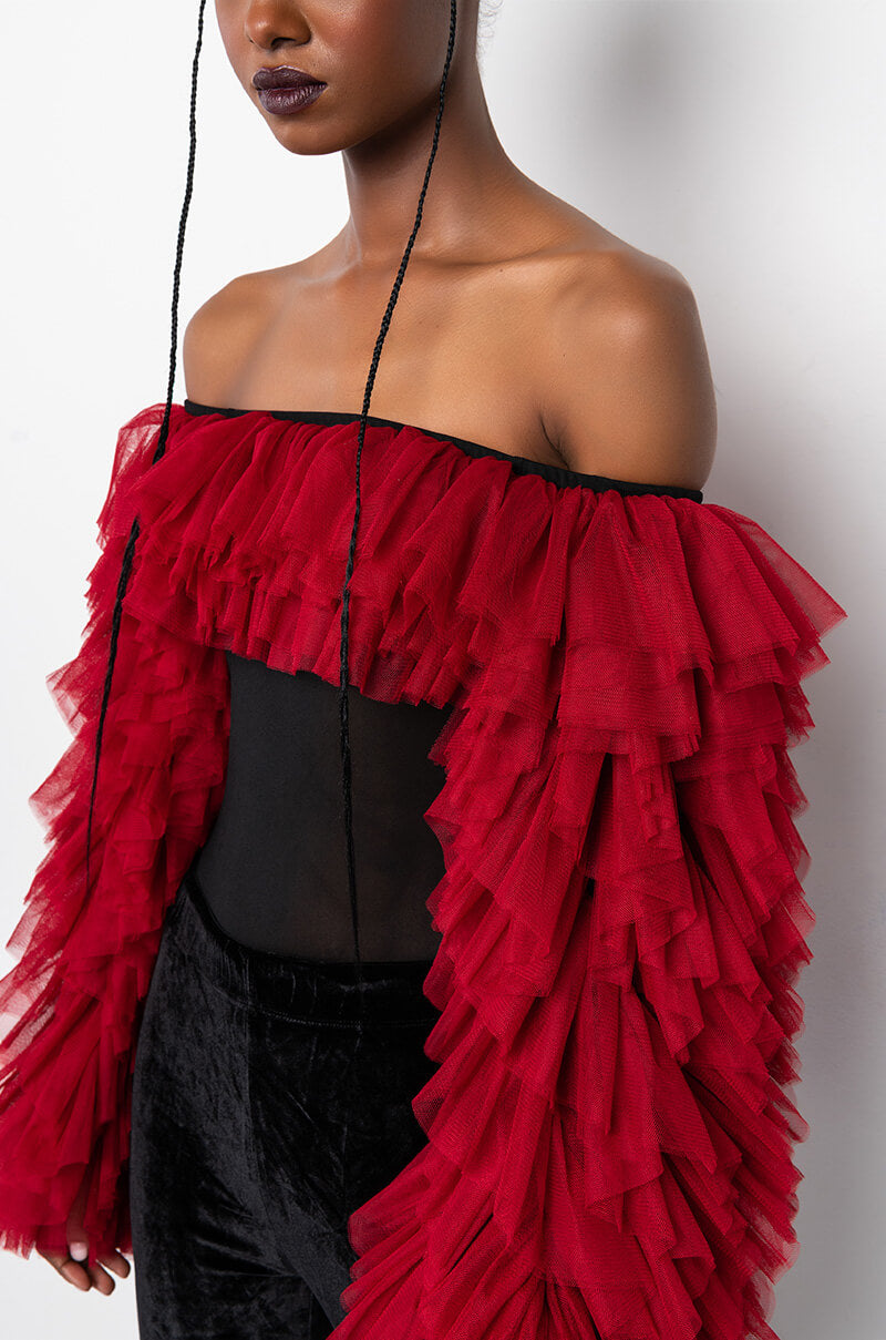 AWARD WINNER MULTI RUFFLE BODYSUIT