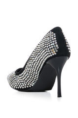AZALEA WANG ALMA SILVER RHINESTONE PUMP