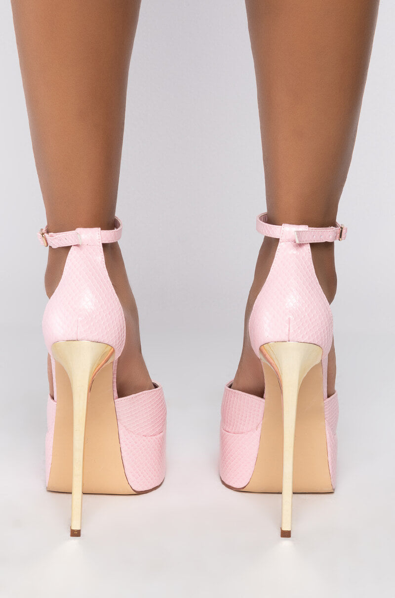 AZALEA WANG CATCH FLIGHTS NOT FEELINGS STILETTO SANDAL IN PINK
