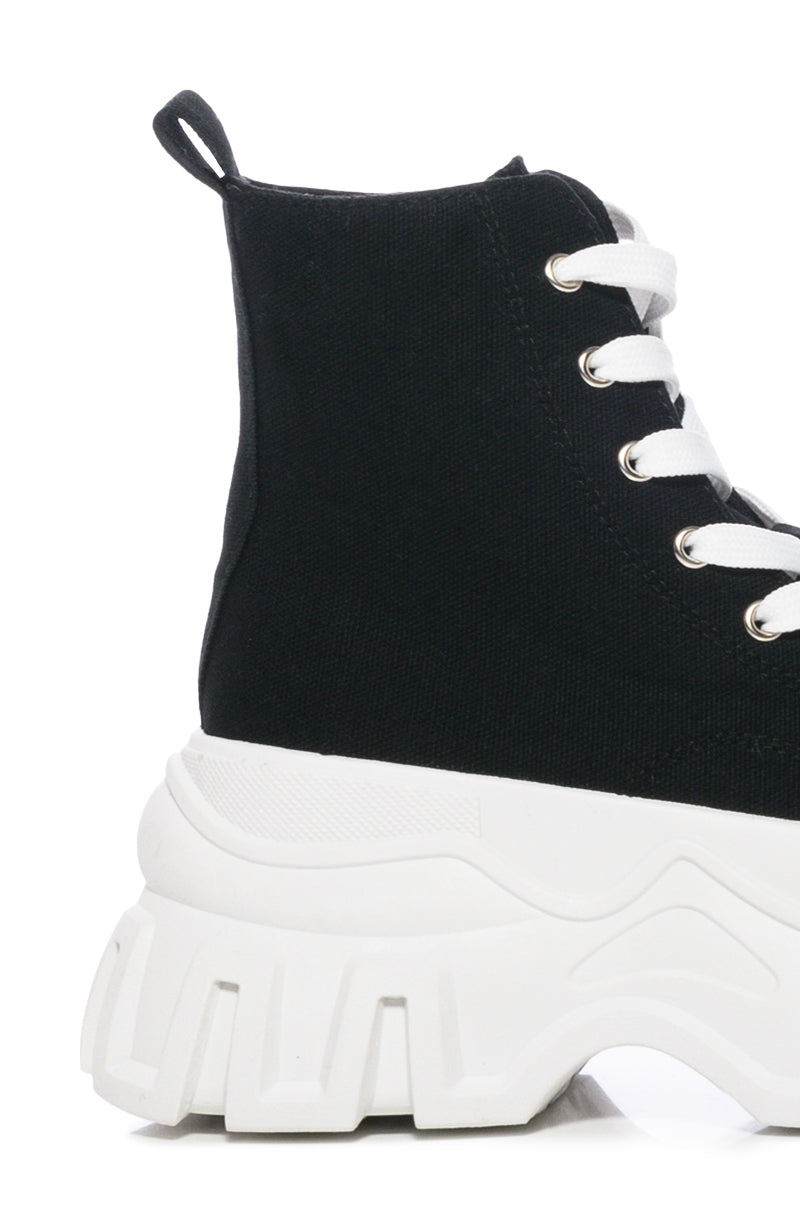 AZALEA WANG CHANEY HIGH TOP SNEAKER IN BLACK