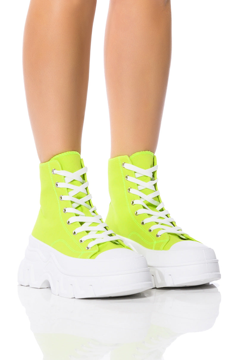 AZALEA WANG CHANEY HIGH TOP SNEAKER IN LIME