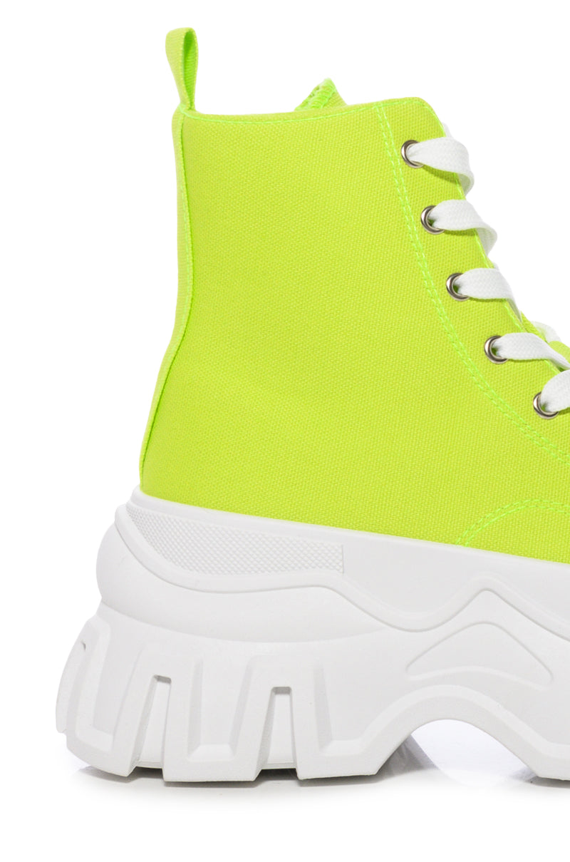AZALEA WANG CHANEY HIGH TOP SNEAKER IN LIME