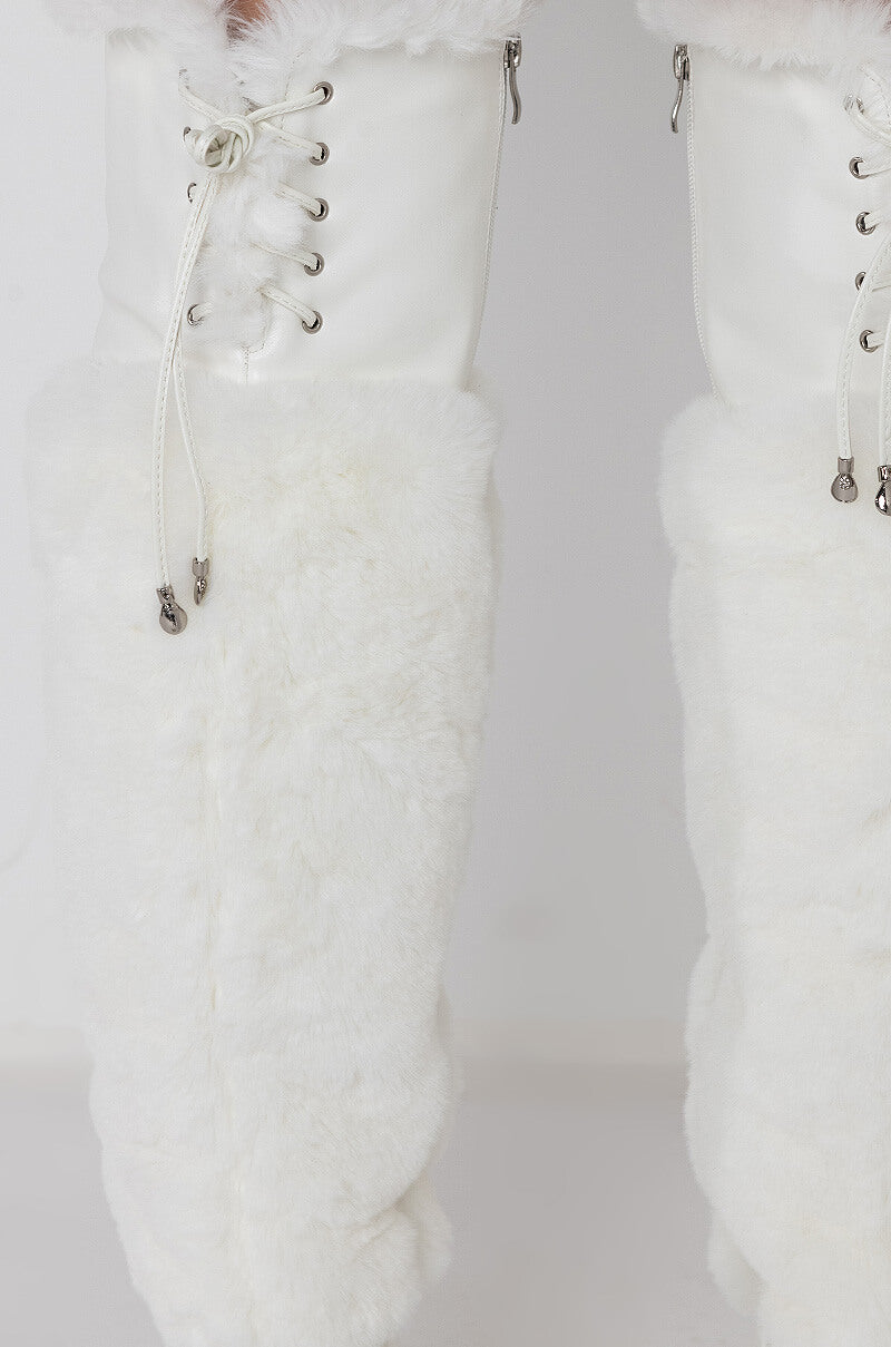 AZALEA WANG DREAMING OF ASPEN STILETTO BOOT IN WHITE