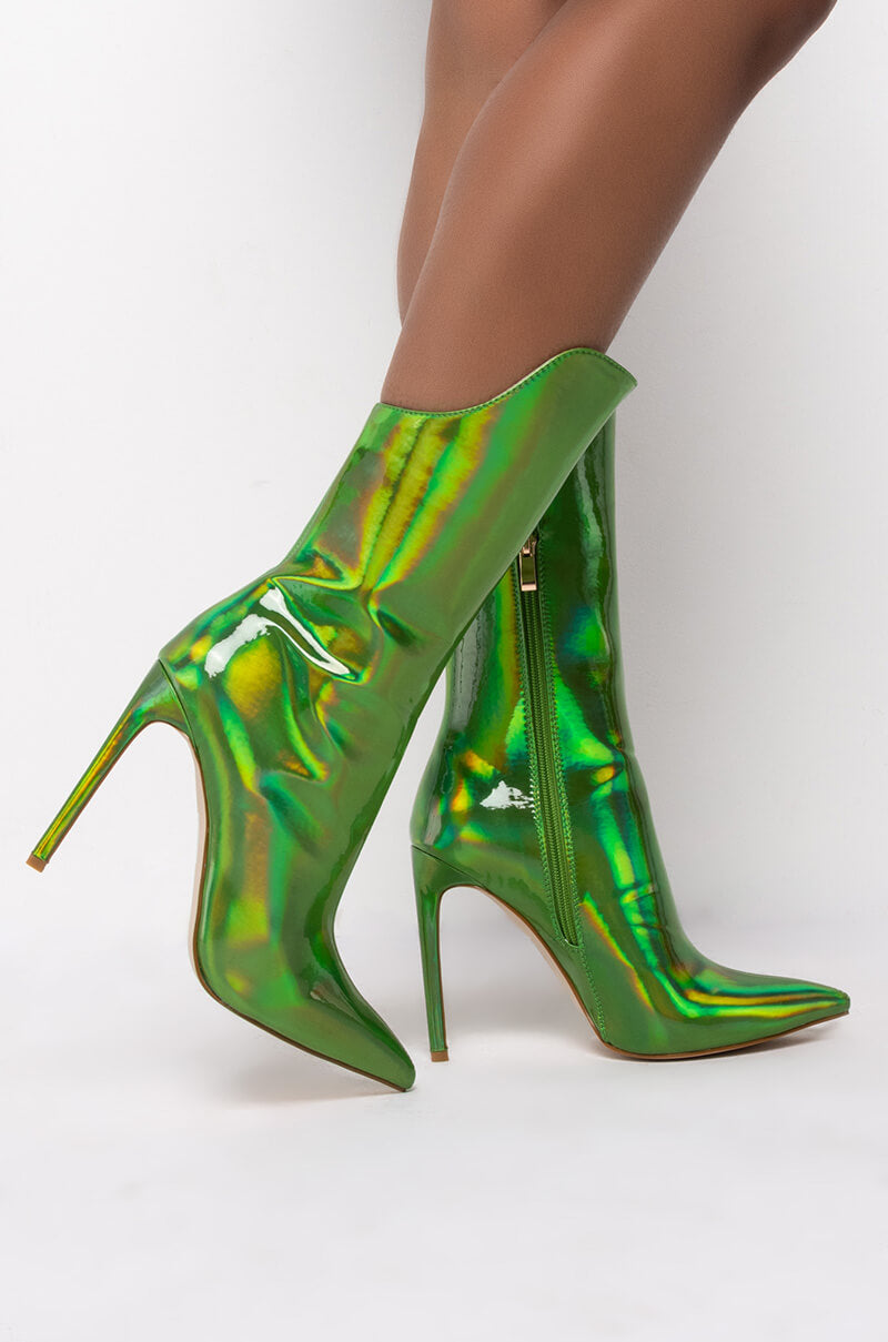 AZALEA WANG HALO SEXY STILETTO BOOTIE IN GREEN