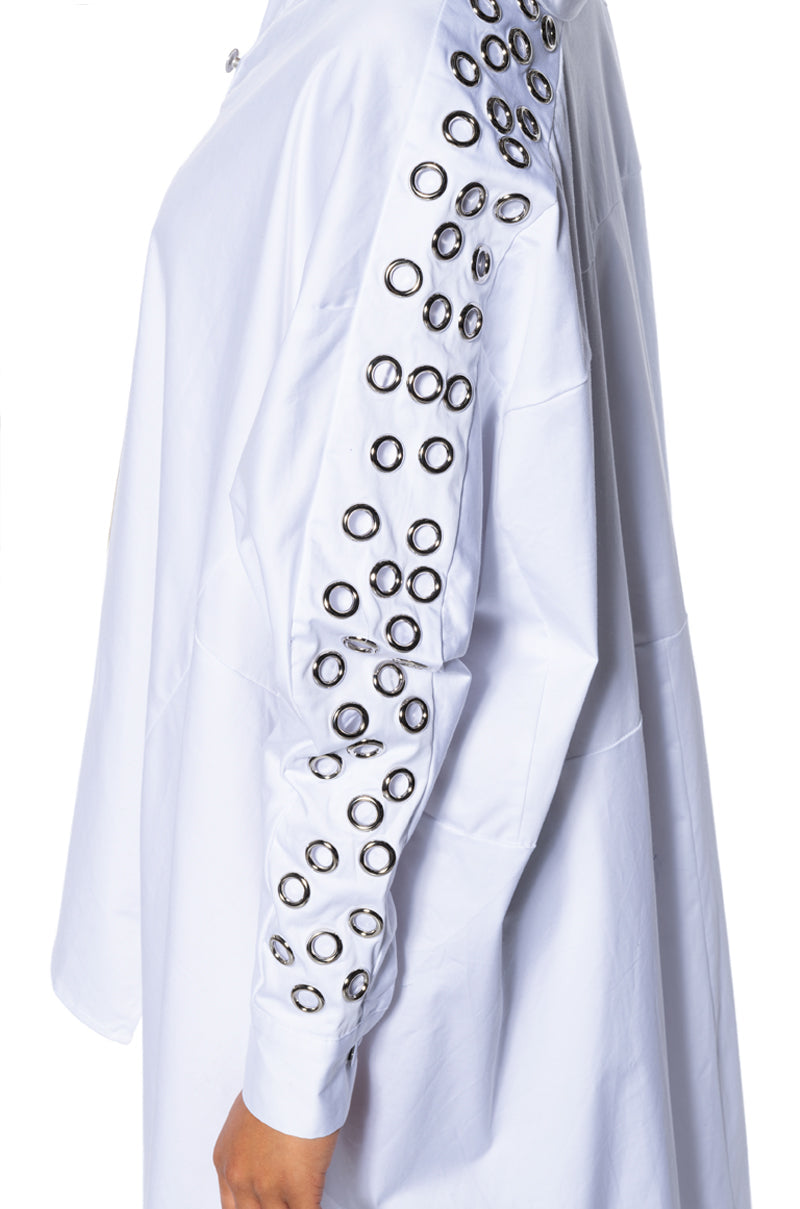 BUSINESS IN THE FRONT POPLIN SHIRT DRESS