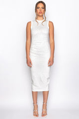 CATCH UP RHINESTONES MIDI T-SHIRT DRESS