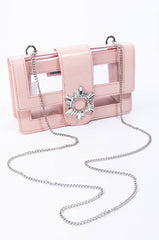 CLEAR NUDE EMBELLISHED PURSE