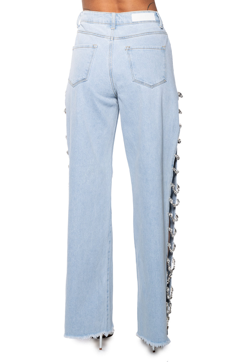 COVERED IN DIAMONDS RELAXED JEANS