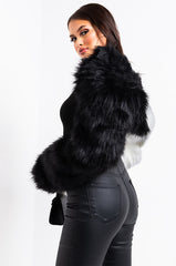 CRUISIN 2 TONED FAUX FUR CROPPED JACKET